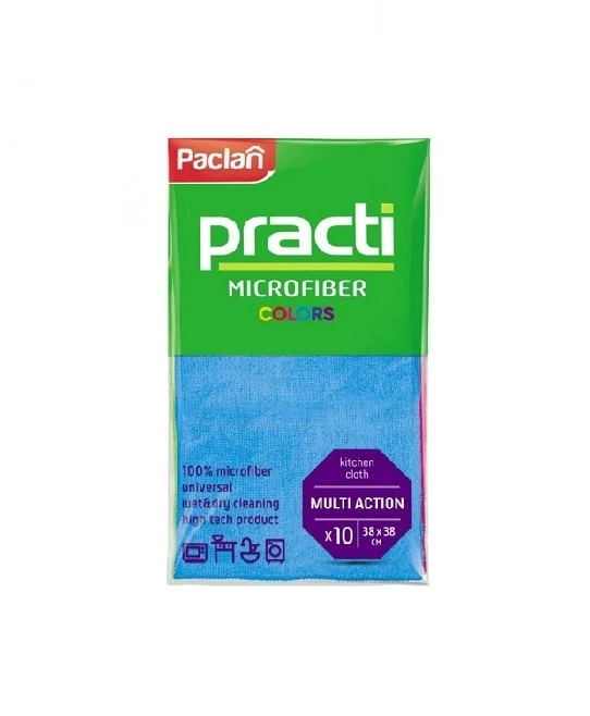 PACLAN LAVETA MICROFIBRA COLOR 38X38CM 10BUC/SET 